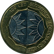 Slovenia 500 Tolarjev 100th Anniversary of Slovenian Sports Association 2005 KM# 63 100 LET SLOVENSKE SOKOLSKE ZVEZE coin reverse Slovenia 500 Tolarjev 100th Anniversary of Slovenian Sports Association 2005 KM# 63 100 LET SLOVENSKE SOKOLSKE ZVEZE coin reverse