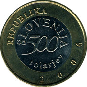 Slovenia 500 Tolarjev Anton Tomaz Linhart 2006 KM# 65 REPUBLIKA SLOVENIJA 500 TOLARJEV 2006 coin obverse Slovenia 500 Tolarjev Anton Tomaz Linhart 2006 KM# 65 REPUBLIKA SLOVENIJA 500 TOLARJEV 2006 coin obverse