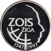 Slovenia 500 Tolarjev Sigmund Zois 1997 Proof KM# 39 ZOIS ŽIGA 1747 1997 coin reverse Slovenia 500 Tolarjev Sigmund Zois 1997 Proof KM# 39 ZOIS ŽIGA 1747 1997 coin reverse