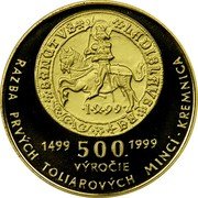 Slovakia 5000 Korun 500th Anniversary - Kremnica Mint 1999 Proof KM# 54 5000 SK SLOVENSKÁ REPUBLIKA coin obverse Slovakia 5000 Korun 500th Anniversary - Kremnica Mint 1999 Proof KM# 54 5000 SK SLOVENSKÁ REPUBLIKA coin obverse