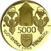 Slovakia 5000 Korun Mojmir II 2006 Proof SLOVENSKÁ REPUBLIKA 5000 SK coin obverse Slovakia 5000 Korun Mojmir II 2006 Proof SLOVENSKÁ REPUBLIKA 5000 SK coin obverse
