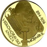 Slovakia 5000 Korun Mojmir II 2006 Proof VEĽKOMORAVKÉ KNIEŽA MOJMÍR II. 894 ∙ 906 coin reverse Slovakia 5000 Korun Mojmir II 2006 Proof VEĽKOMORAVKÉ KNIEŽA MOJMÍR II. 894 ∙ 906 coin reverse