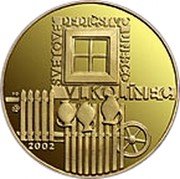 Slovakia 5000 Korun Vlkolinec UNESCO 2002 Proof KM# 61 SVETOVÉ DEDIČSTVO UNESCO VLKOLÍNEC 2002 coin reverse Slovakia 5000 Korun Vlkolinec UNESCO 2002 Proof KM# 61 SVETOVÉ DEDIČSTVO UNESCO VLKOLÍNEC 2002 coin reverse