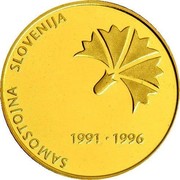 Slovenia 5000 Tolarjev 5th Anniversary Of Independence 1996 Proof KM# 35 SAMOSTOJNA SLOVENIJA 1991 1996 coin reverse Slovenia 5000 Tolarjev 5th Anniversary Of Independence 1996 Proof KM# 35 SAMOSTOJNA SLOVENIJA 1991 1996 coin reverse