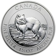 Canada 8 Dollars Arctic Fox 2014  CANADA 9999 FINE SILVER 1 1/2 OZ ARGENT PUR coin reverse Canada 8 Dollars Arctic Fox 2014  CANADA 9999 FINE SILVER 1 1/2 OZ ARGENT PUR coin reverse