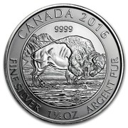 Canada 8 Dollars Bison 2016  CANADA 2016 9999 FINE SILVER 1 1/4 OZ ARGENT PUR coin reverse Canada 8 Dollars Bison 2016  CANADA 2016 9999 FINE SILVER 1 1/4 OZ ARGENT PUR coin reverse
