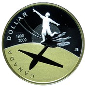 Canada Dollar 100th Anniversary of flight in Canada 2009 Maple leaf Proof KM# 889a CANADA DOLLAR 1909 2009 coin reverse Canada Dollar 100th Anniversary of flight in Canada 2009 Maple leaf Proof KM# 889a CANADA DOLLAR 1909 2009 coin reverse