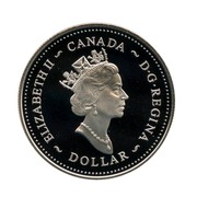 Canada Dollar Queen Elizabeth the Queen Mother 2002 KM# 503 ELIZABETH II ~ CANADA ~ D ∙ G ∙ REGINA ~ DOLLAR coin obverse Canada Dollar Queen Elizabeth the Queen Mother 2002 KM# 503 ELIZABETH II ~ CANADA ~ D ∙ G ∙ REGINA ~ DOLLAR coin obverse