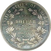 USA Dollar (Trade Dollar (Pattern)) UNITED STATES OF AMERICA TRADE DOLLAR 420 GRAINS 900 FINE coin reverse USA Dollar (Trade Dollar (Pattern)) UNITED STATES OF AMERICA TRADE DOLLAR 420 GRAINS 900 FINE coin reverse