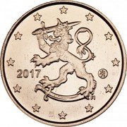 Finland Euro Cent The Heraldic Lion of the Coat of Arms of Finland 2017 FI KM# 98 2008 coin obverse Finland Euro Cent The Heraldic Lion of the Coat of Arms of Finland 2017 FI KM# 98 2008 coin obverse