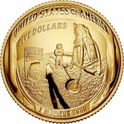 USA Five Dollars Apollo 11 50th Anniversary 2019 W UNITED STATES OF AMERICA FIVE DOLLARS E PLURIBUS UNUM coin reverse USA Five Dollars Apollo 11 50th Anniversary 2019 W UNITED STATES OF AMERICA FIVE DOLLARS E PLURIBUS UNUM coin reverse