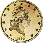 USA Five Dollars (Half Eagle (Pattern)) LIBERTY *YEAR* coin obverse USA Five Dollars (Half Eagle (Pattern)) LIBERTY *YEAR* coin obverse