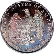 USA Five Dollars (Half Eagle (Pattern)) . UNITED STATES OF AMERICA . FIVE DOLLARS coin reverse USA Five Dollars (Half Eagle (Pattern)) . UNITED STATES OF AMERICA . FIVE DOLLARS coin reverse