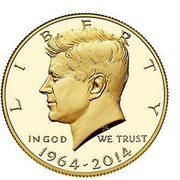 USA Half Dollar 50th Anniversary of Kennedy 2014 W Proof KM# 587 LIBERTY, IN GOD WE TRUST, 1964-2014 coin obverse USA Half Dollar 50th Anniversary of Kennedy 2014 W Proof KM# 587 LIBERTY, IN GOD WE TRUST, 1964-2014 coin obverse
