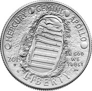 USA Half Dollar (Apollo 11 50th Anniversary) MERCURY GEMINI APOLLO 2019 IN GOD WE TRUST LIBERTY CC JFM coin obverse USA Half Dollar (Apollo 11 50th Anniversary) MERCURY GEMINI APOLLO 2019 IN GOD WE TRUST LIBERTY CC JFM coin obverse