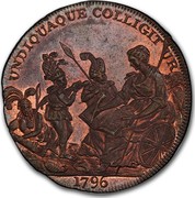 USA Halfpenny Condor Token Norfolk 1796 UNDIQUAQUE COLLIGITUR 1796 coin reverse USA Halfpenny Condor Token Norfolk 1796 UNDIQUAQUE COLLIGITUR 1796 coin reverse