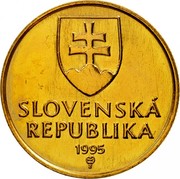 Slovakia Koruna 1995 KM# 12 Republic SLOVENSKÁ REPUBLIKA YEAR coin obverse Slovakia Koruna 1995 KM# 12 Republic SLOVENSKÁ REPUBLIKA YEAR coin obverse