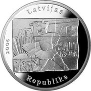 Latvia Lats Barricades of January 1991 2006 Proof KM# 78 LATVIJAS 2006 REPUBLIKA coin reverse Latvia Lats Barricades of January 1991 2006 Proof KM# 78 LATVIJAS 2006 REPUBLIKA coin reverse