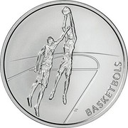 Latvia Lats Basketball 2008 Proof KM# 95 BASKETBOLS coin reverse Latvia Lats Basketball 2008 Proof KM# 95 BASKETBOLS coin reverse