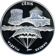 Latvia Lats Cesis 2001 Proof KM# 49 CĒSIS HANZAS PILSĒTA coin reverse