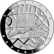 Latvia Lats Destiny 2002 Proof KM# 52 1 LATS coin reverse Latvia Lats Destiny 2002 Proof KM# 52 1 LATS coin reverse