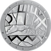 Latvia Lats Earth 2000 Proof KM# 47 LATVIJAS 2000 REPUBLIKA coin obverse Latvia Lats Earth 2000 Proof KM# 47 LATVIJAS 2000 REPUBLIKA coin obverse