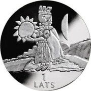 Latvia Lats Heaven 2001 Proof KM# 51 LATVIJAS REPUBLIKA 2001 coin obverse