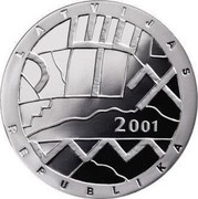 Latvia Lats Heaven 2001 Proof KM# 51 1 LATS coin reverse