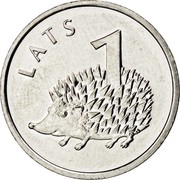 Latvia Lats Hedgehog 2012 KM# 135 LATS 1 coin reverse Latvia Lats Hedgehog 2012 KM# 135 LATS 1 coin reverse