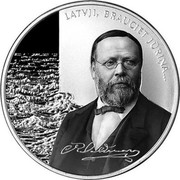 Latvia Lats Krisjanis Valdemars 2006 Proof KM# 80 LATVJI, BRAUCIET JŪRIŅĀ… coin reverse Latvia Lats Krisjanis Valdemars 2006 Proof KM# 80 LATVJI, BRAUCIET JŪRIŅĀ… coin reverse
