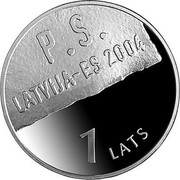 Latvia Lats Latvia - EU 2004 Proof KM# 64 P.S. LATVIJA - ES 2004 1 LATS coin reverse Latvia Lats Latvia - EU 2004 Proof KM# 64 P.S. LATVIJA - ES 2004 1 LATS coin reverse