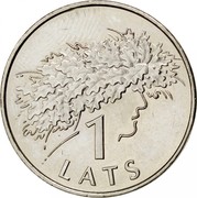 Latvia Lats Ligo Wreath 2006 KM# 73 1 LATS coin reverse Latvia Lats Ligo Wreath 2006 KM# 73 1 LATS coin reverse