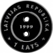 Latvia Lats Millennium 1999 (2000) Proof KM# 39 LATVIJAS REPUBLIKA 1999 1 LATS coin obverse Latvia Lats Millennium 1999 (2000) Proof KM# 39 LATVIJAS REPUBLIKA 1999 1 LATS coin obverse