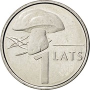 Latvia Lats Mushroom 2004 KM# 67 1 LATS coin reverse Latvia Lats Mushroom 2004 KM# 67 1 LATS coin reverse