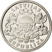 Latvia Lats Namejs ring 2009 KM# 101 LATVIJAS 20 09 REPUBLIKA coin obverse Latvia Lats Namejs ring 2009 KM# 101 LATVIJAS 20 09 REPUBLIKA coin obverse