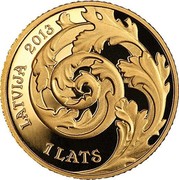 Latvia Lats Oh, holy Lestene! 2013 Proof KM# 144 LATVIJA 2013 1 LATS coin obverse Latvia Lats Oh, holy Lestene! 2013 Proof KM# 144 LATVIJA 2013 1 LATS coin obverse