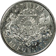 Latvia Lats Owl Fibula 2007 KM# 86 LATVIJAS 20 07 REPUBLIKA coin obverse Latvia Lats Owl Fibula 2007 KM# 86 LATVIJAS 20 07 REPUBLIKA coin obverse
