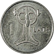 Latvia Lats Owl Fibula 2007 KM# 86 1 LATS coin reverse Latvia Lats Owl Fibula 2007 KM# 86 1 LATS coin reverse