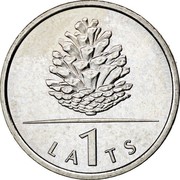 Latvia Lats Pinecone 2006 KM# 74 LA 1 TS coin reverse Latvia Lats Pinecone 2006 KM# 74 LA 1 TS coin reverse