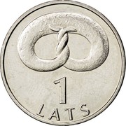Latvia Lats Pretzel 2005 KM# 66 1 LATS coin reverse Latvia Lats Pretzel 2005 KM# 66 1 LATS coin reverse