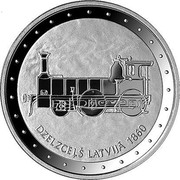 Latvia Lats Railway in Latvia 2011 Proof KM# 125 DZELZCEĻŠ LATVIJĀ 1860 coin reverse