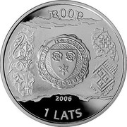 Latvia Lats Straupe 2006 Proof KM# 83 ROOP 2006 1 LATS coin obverse Latvia Lats Straupe 2006 Proof KM# 83 ROOP 2006 1 LATS coin obverse