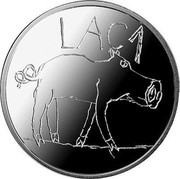 Latvia Lats The Piglet 2009 Proof KM# 100 LAC 1 coin reverse