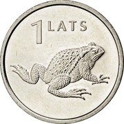 Latvia Lats Toad 2010 KM# 108 1 LATS coin reverse Latvia Lats Toad 2010 KM# 108 1 LATS coin reverse