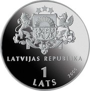 Latvia Lats UNICEF For the children of the World 2000 Proof KM# 48 LATVIJAS REPUBLIKA 1 LATS 2000 coin obverse Latvia Lats UNICEF For the children of the World 2000 Proof KM# 48 LATVIJAS REPUBLIKA 1 LATS 2000 coin obverse