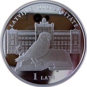 Latvia Lats University of Latvia 2009 Proof KM# 103 LATVIJAS UNIVERSITÄ€TE 1 LATS coin reverse Latvia Lats University of Latvia 2009 Proof KM# 103 LATVIJAS UNIVERSITÄ€TE 1 LATS coin reverse
