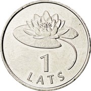 Latvia Lats Water Lily 2008 KM# 92 1 LATS coin reverse Latvia Lats Water Lily 2008 KM# 92 1 LATS coin reverse
