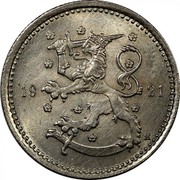 Finland Markka 1921 H KM# 27 Decimal Coinage DATE coin obverse Finland Markka 1921 H KM# 27 Decimal Coinage DATE coin obverse