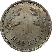Finland Markka 1921 H KM# 27 Decimal Coinage 1 MARKKA coin reverse Finland Markka 1921 H KM# 27 Decimal Coinage 1 MARKKA coin reverse