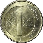 Finland Markka 1993 M Sets only KM# 76a Reform Coinage 1 MARKKA MARK coin reverse Finland Markka 1993 M Sets only KM# 76a Reform Coinage 1 MARKKA MARK coin reverse